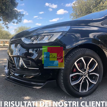 0129 RENAULT CLIO 4 IV LAMA SOTTO PARAURTI ANTERIORE ABS NERO LUCIDO SPLITTER - AUTOELEGANCERICAMBI