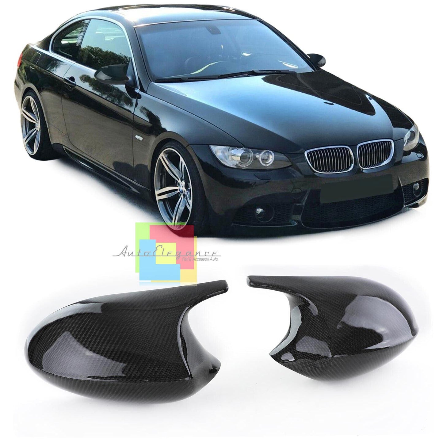 PECCHI CARBON BMW 3 SERIES E92 E93 06-10 REPLACEMENT MIRROR CAPS ABS