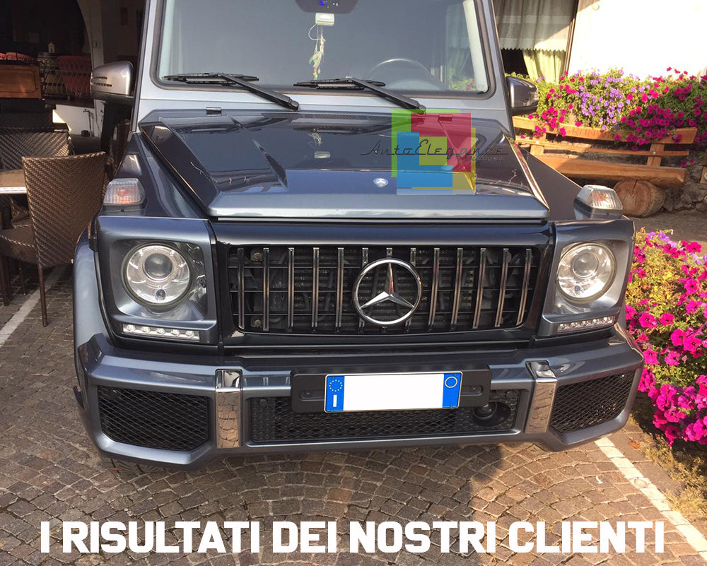 GRIGLIA ANTERIORE PROFILI CROMATI MERCEDES G W463 1990-2014 MASCHERINA AMG