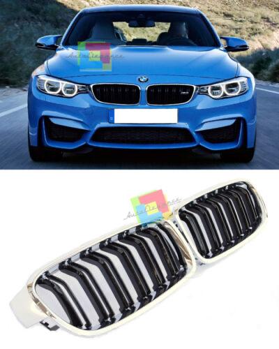 BMW SERIE 4 F32 F33 F36 GRIGLIE ANTERIORI DOPPIA FASCIA M4 BORDO CROMATO MASCHERINE AUTOELEGANCERICAMBI