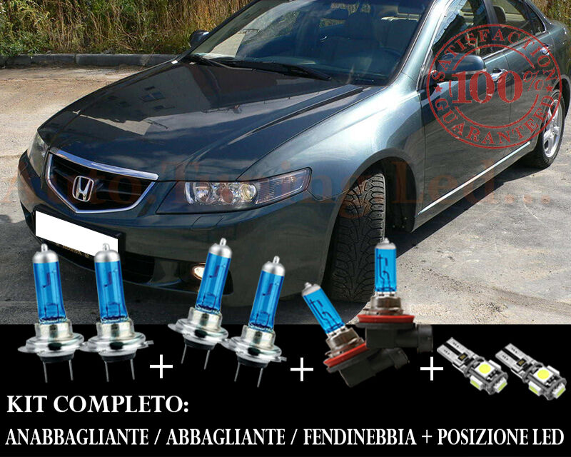 HONDA ACCORD 2003-2008 SET COMPLETO LAMPADE BLU XENON + POSIZIONE A LED