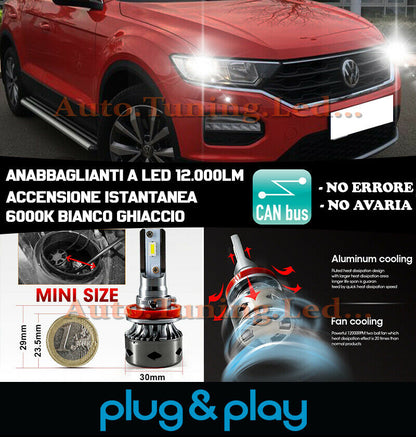 VW T-ROC LED LOW BEAM HEADLIGHTS T ROC INSTANT NO FAILURE 12,000LM