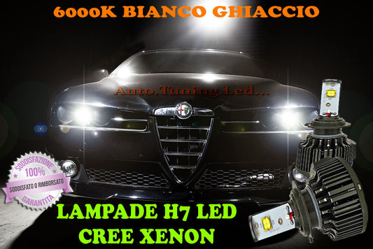 ALFA ROMEO 159 LAMPADE H7 CREE XENON ABBAGLIANTI 6000K BIANCO PURO AUTOELEGANCERICAMBI