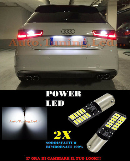 AUDI A3 8V 2012+ LUCI RETROMARCIA 24 LED BIANCO H6W BA9S SOLO PER FARI ALOGENI AUTOELEGANCERICAMBI