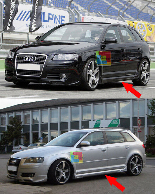 MINIGONNE LATERALI AUDI A3 8P 2005-2012 SPORTBACK SPOILER SOTTO PORTA TUNING