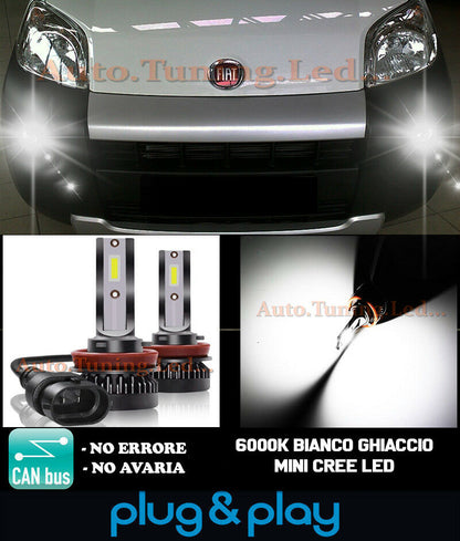 LAMPADE FENDINEBBIA A LED CREE FIAT FIORINO CAMBUS BIANCO GHIACCIO 8000LM