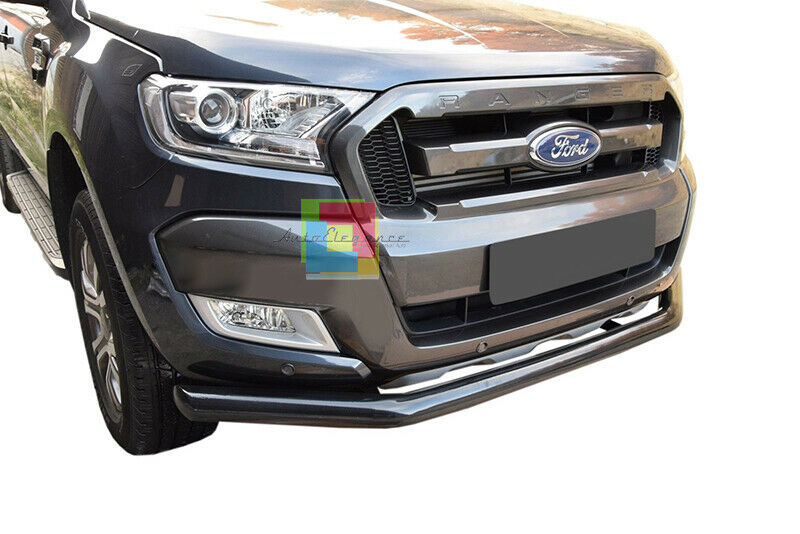 BULL BAR BLACK FORD RANGER DAL 2016+ SOTTO PARAURTI ANTERIORE INOX SUPER DESIGN AUTOELEGANCERICAMBI