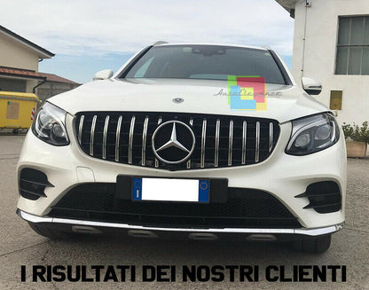 GRIGLIA ANTERIORE MERCEDES GLC C253 X253 DAL 2015+ CALANDRA PROFILI SATINATI