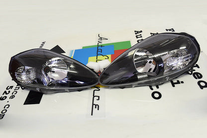 BLACK HEADLIGHTS FIAT GRANDE PUNTO FROM 2008 TO 2012 ABARTH DESIGN H4