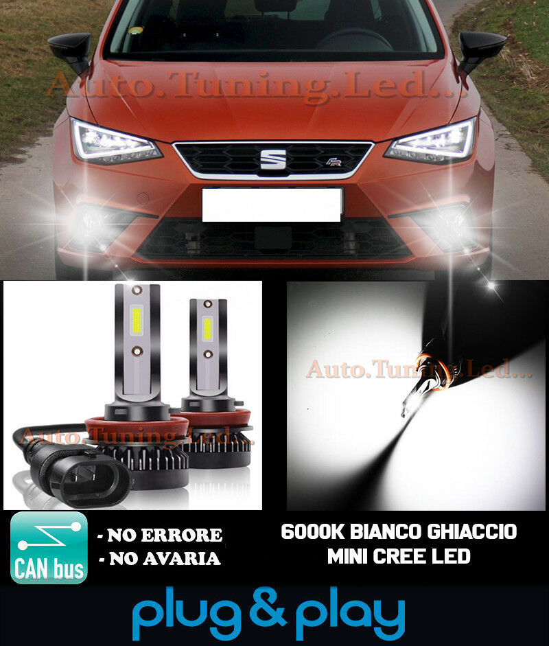 LAMPADE FENDINEBBIA A LED CREE SEAT IBIZA 5 V CAMBUS BIANCO GHIACCIO 8000LM