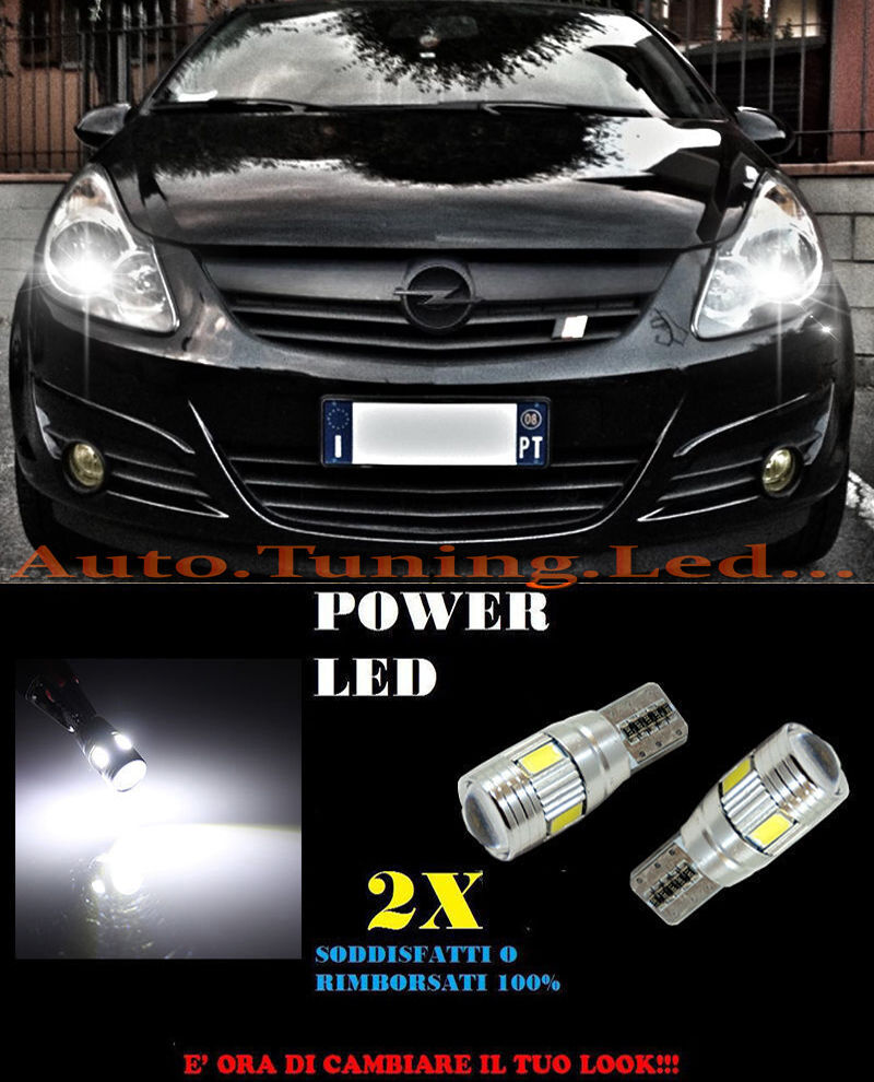 OPEL CORSA D 2005-2010 POSITION LIGHTS 6 WHITE LED T10 W5W SUPER QUALITY