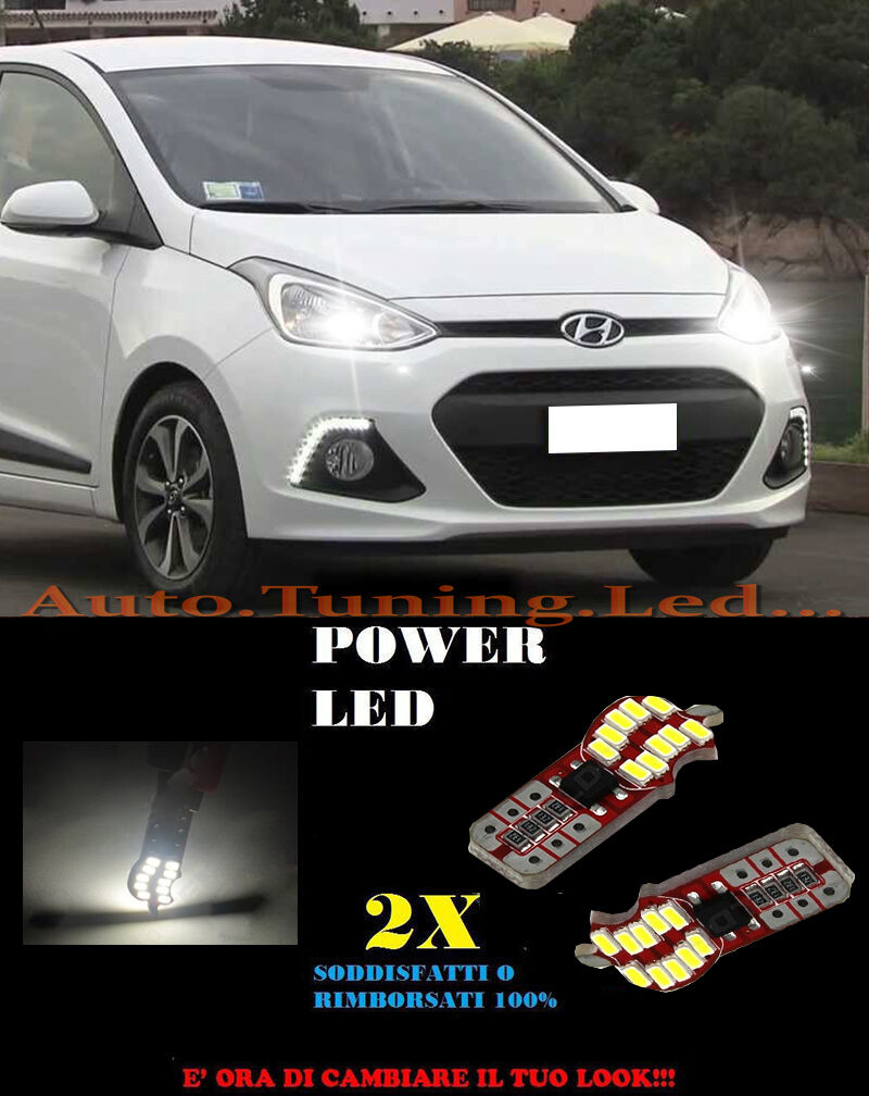 LUCI POSIZIONE HYUNDAI i10 2013+ CANBUS T10 BIANCO 20 LED SUPER QUALITA