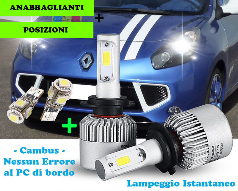 LED LOW BEAM LAMPS + T10 POSITIONS FOR RENAULT WIND 2010+ CREE