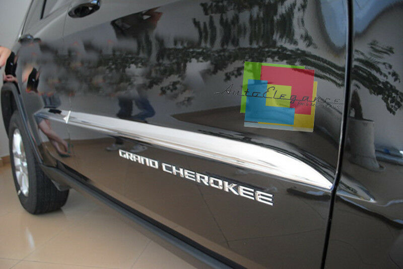 JEEP GRAND CHEROKEE 2012-2014 MODANATURE CROMATE BARRE SUGLI SPORTELLI LATERALI