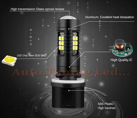 2x LAMPADE P13W NO ERROR FENDINEBBIA DIURNE DRL FULL LED 6000K - AUTOELEGANCERICAMBI