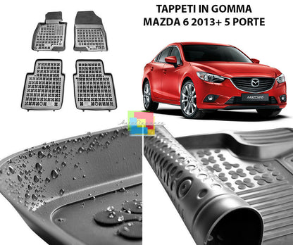 MAZDA 6 2013 IN POI 5 PORTE TAPPETINI AUTO IN GOMMA - TAPPETI TOP QUALITA -1-