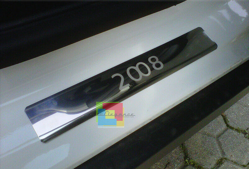 PEUGEOT 2008 2013+ CHROME ADHESIVE DOOR SILL SPORTS LOOK 4 PIECES
