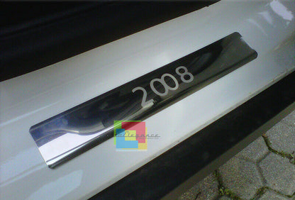 PEUGEOT 2008 2013+ CHROME ADHESIVE DOOR SILL SPORTS LOOK 4 PIECES