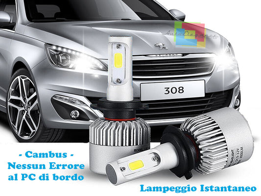LAMPADE ABBAGLIANTI LED PEUGEOT 308 II 2013+ LAMPEGGIO ISTANTANEO 6000K