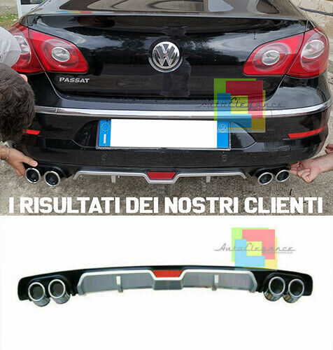 VW PASSAT CC REAR BUMPER DIFFUSER FOUR TIP ABS -