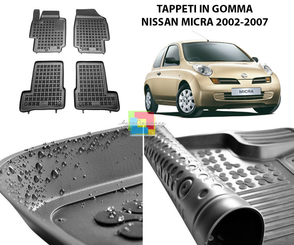 NISSAN MICRA 2002-2007 TAPPETINI AUTO IN GOMMA - TAPPETI TOP QUALITA -1-