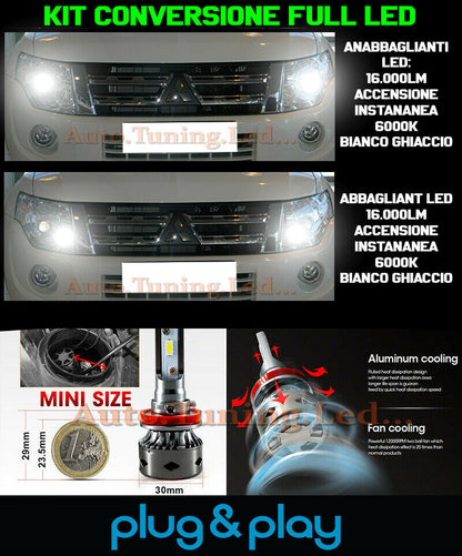 LOW BEAM + HIGH BEAM LED LAMPS 16.000LM FOR MITSUBISHI PAJERO IV