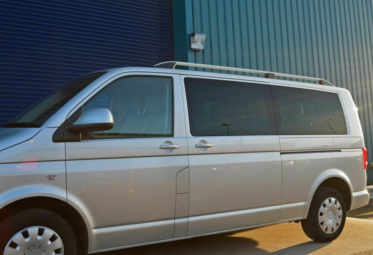 VW T5 2003-2015 BARRE SUL TETTO SATINATE MANCORRENTI SATINATI PORTAPACCHI .-