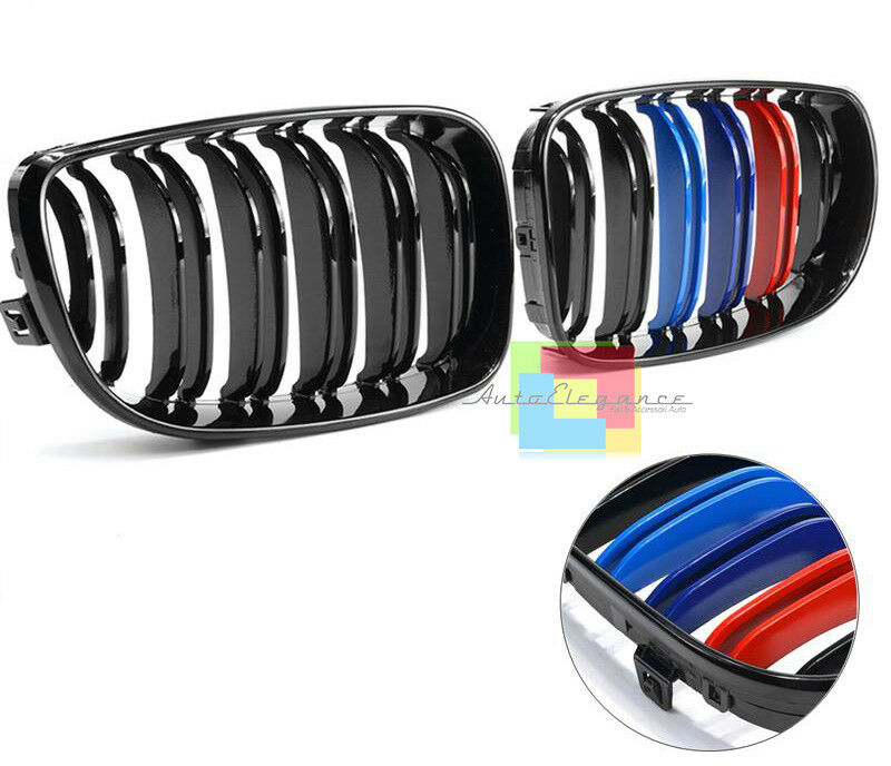 GRIGLIA ANTERIORE 3 COLORI M DOPPIA FASCIA PER BMW SERIE 1 E87 2008-2011