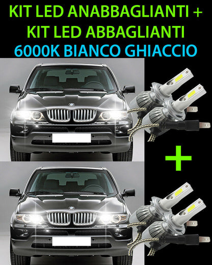 KIT LED LAMPADE ABBAGLIANTI & ANABBAGLIANTI PER BMW X5 E53 2000-2007 -.