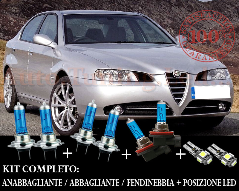 ALFA ROMEO 166 SET COMPLETO LAMPADE BLU XENON + POSIZIONE A LED AUTOELEGANCERICAMBI