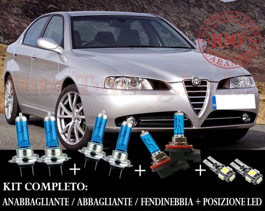 ALFA ROMEO 166 SET COMPLETO LAMPADE BLU XENON + POSIZIONE A LED AUTOELEGANCERICAMBI