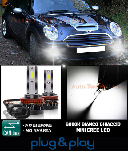 LAMPADE FENDINEBBIA A LED CREE MINI COOPER R50 CAMBUS BIANCO GHIACCIO 8000LM