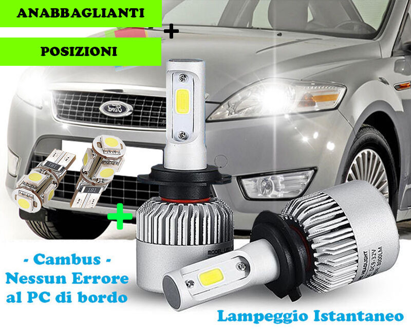 LAMPADE ANABBAGLIANTI LED + POSIZIONI T10 FORD MONDEO 2007-2014 6000K CREE