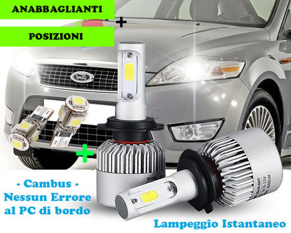 LAMPADE ANABBAGLIANTI LED + POSIZIONI T10 FORD MONDEO 2007-2014 6000K CREE