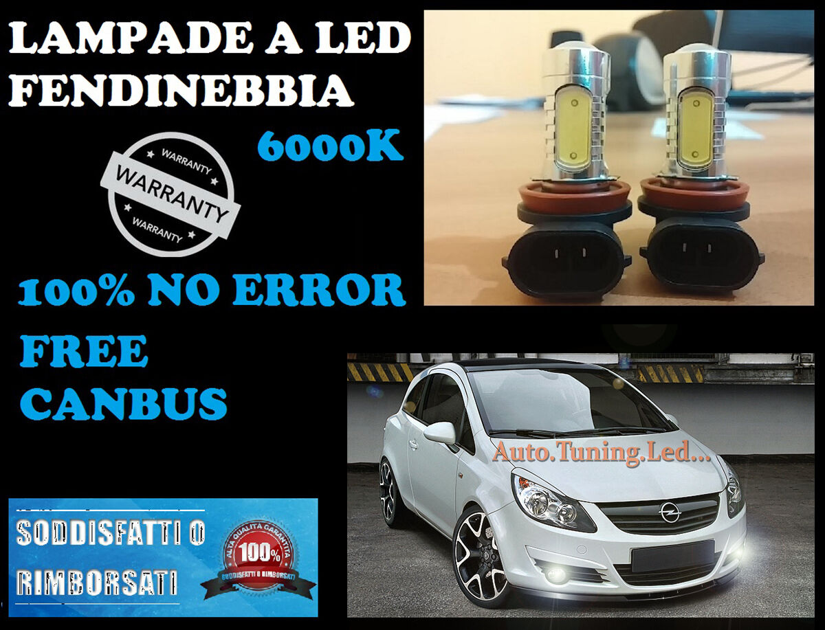 LAMPADE FENDINEBBIA H10 LED CREE RESISTENZA CANBUS 6000K CORSA E OPEL 11-15