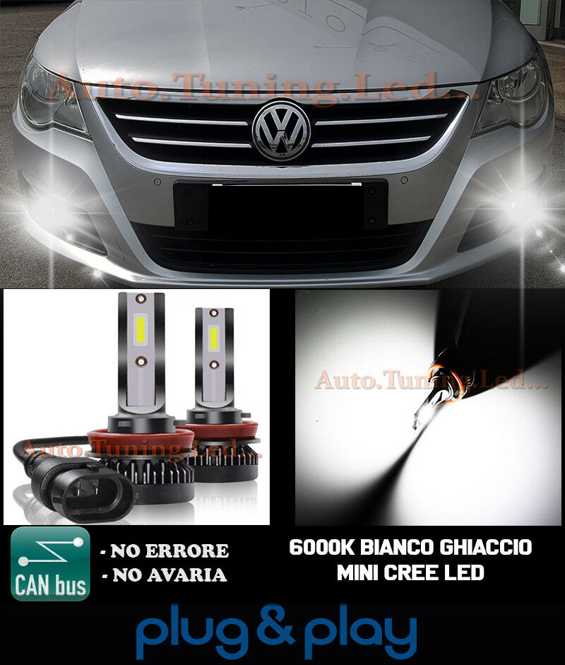 LAMPADE FENDINEBBIA A LED CREE VW PASSAT CC CAMBUS BIANCO 8000LM