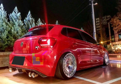 VW POLO AW1 FROM 2017+ ABS DIFFUSER RLINE LOOK UNDER REAR BUMPER -.