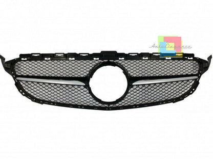 GRIGLIA ANTERIORE NERA DESIGN AMG PER MERCEDES CLASSE C W205 S205 2014+