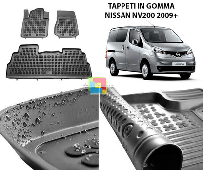 NISSAN NV200 2009 IN POI TAPPETINI AUTO IN GOMMA - TAPPETI TOP QUALITA -1-