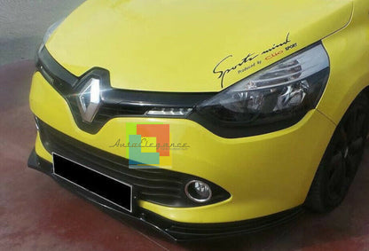 LIP SPOILER UNDER FRONT BUMPER FOR RENAULT CLIO IV 2012+ BLACK ABS .-
