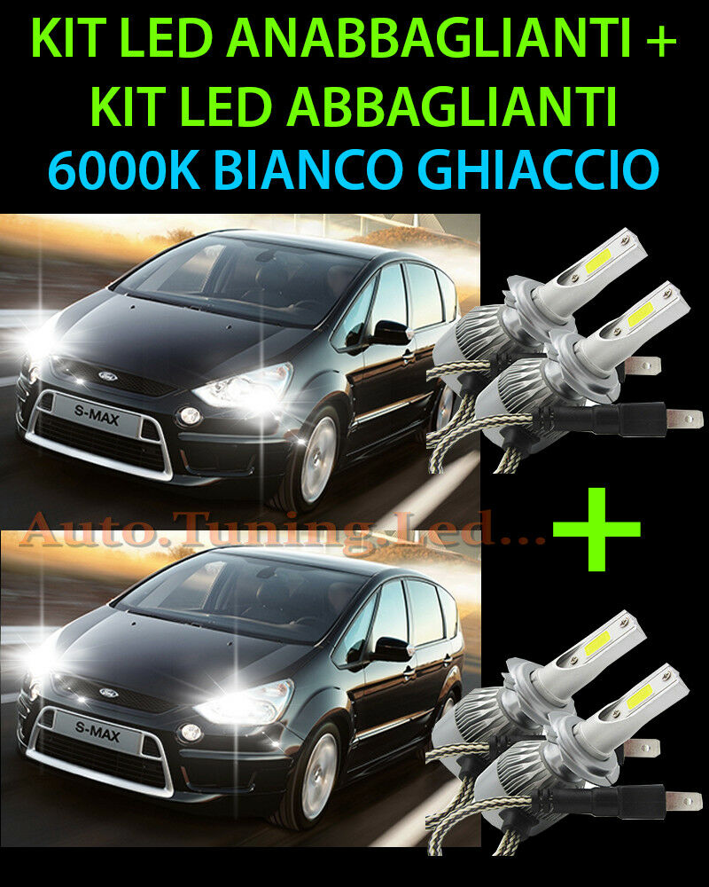 KIT LED LAMPADE ABBAGLIANTI & ANABBAGLIANTI PER FORD S-MAX 2006-2014 -.