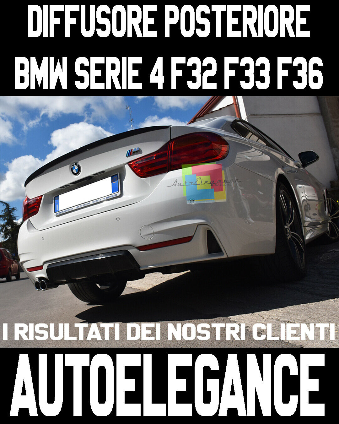 BMW SERIE 4 F32 F33 F36 2013 IN POI SOTTO PARAURTI POSTERE - DIFFUSORE AUTOELEGANCERICAMBI