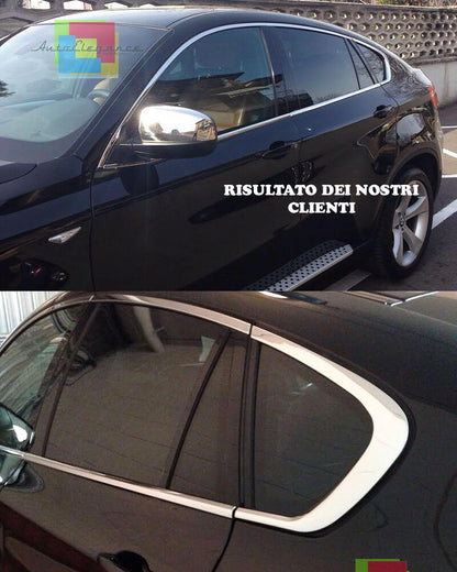 CORNICE FINESTRINI CROMATA BMW X6 F16 dal 2014+ - MODANATURE ADESIVE 10 PEZZI AUTOELEGANCERICAMBI