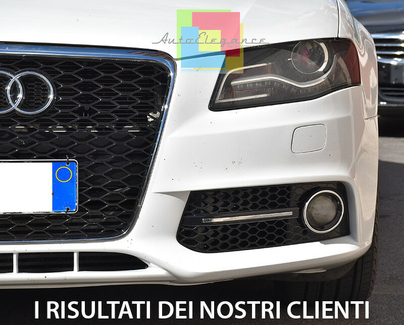 AUDI A4 B8 2008-2012 GRIGLIE FENDINEBBIA NERE DETTAGLI CROMATI DESIGN RS4 S4 AUTOELEGANCERICAMBI