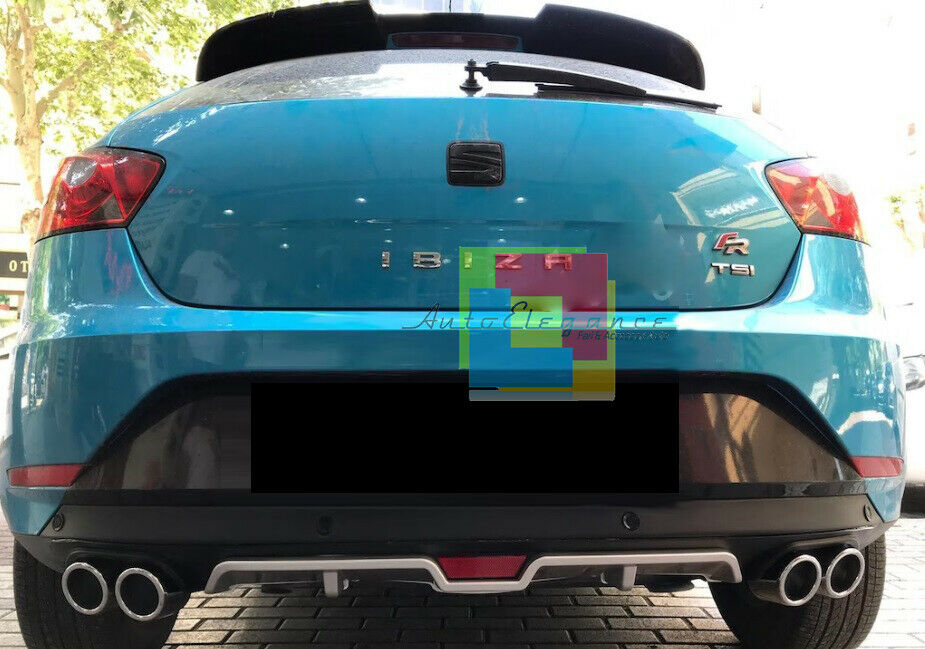 SOTTO PARAURTI POSTERIORE PER SEAT IBIZA 6J DIFFUSORE QUATTRO TERMINALI ABS -