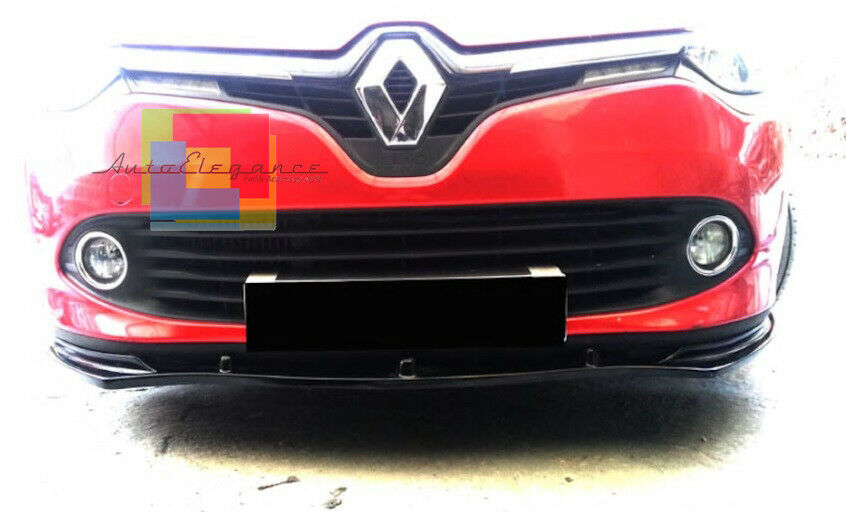 LIP SPOILER UNDER FRONT BUMPER FOR RENAULT CLIO IV 2012+ BLACK ABS .-
