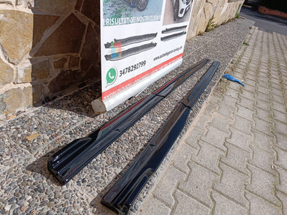 FLAPS SOTTO MINIGONNE LATERALI VW GOLF 7 VII ABS NERO LUCIDO CON BAFFO 0140