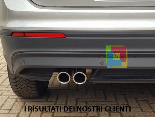 2x TERMINALI DI SCARICO VW TIGUAN DAL 2016 IN POI INOX CROMATI LOOK RLINE AUTOELEGANCERICAMBI