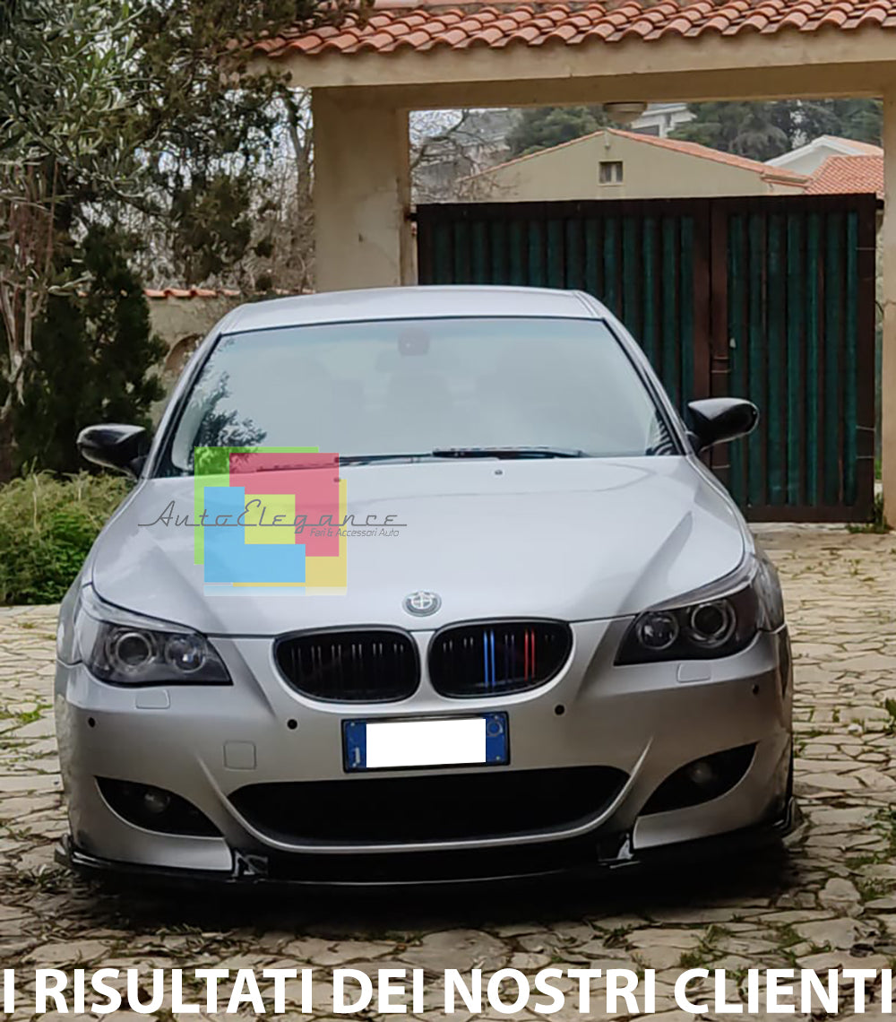 UNDER BUMPER FOR BMW 5 SERIES E60 E61 M5 FRONT SPLITTER ABS GLOSS BLACK BLADE
