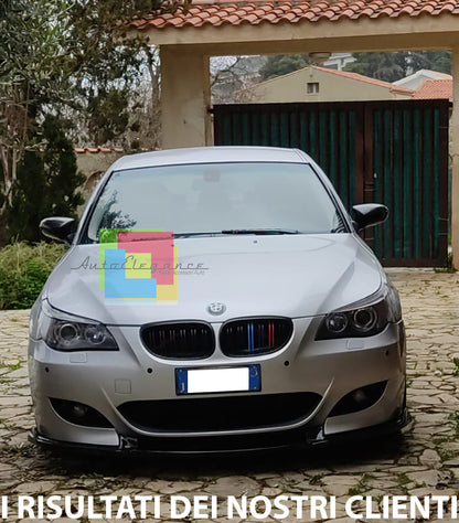 UNDER BUMPER FOR BMW 5 SERIES E60 E61 M5 FRONT SPLITTER ABS GLOSS BLACK BLADE